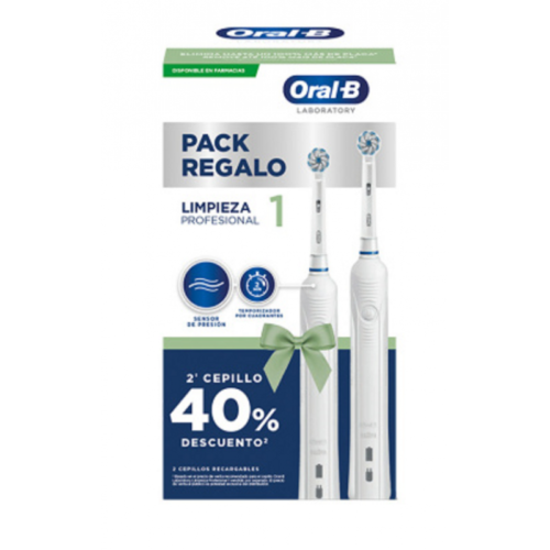 Oral-B Pack Pro 1: 2 Escovas de Dentes Elétricas c/ Desconto de 40% 2ª Unidade