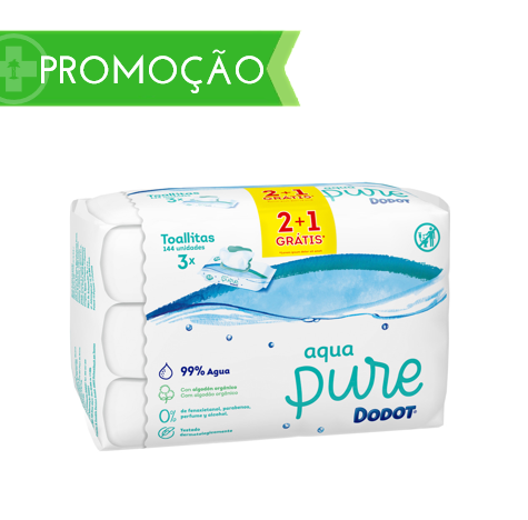 Dodot Pack Aqua Pure Toalhitas 2+1 3 x 48 toalhitas