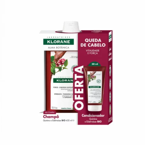 Klorane Quinina e Edelvaisse Bio Champô 400ml + Oferta Balsamo 50mL