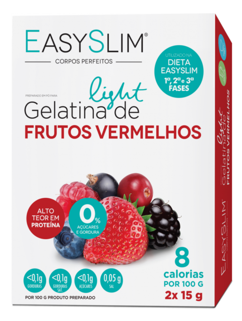 EasySlim Gelatina Light Frutos Vermelhos Stevia 2 x 15 g