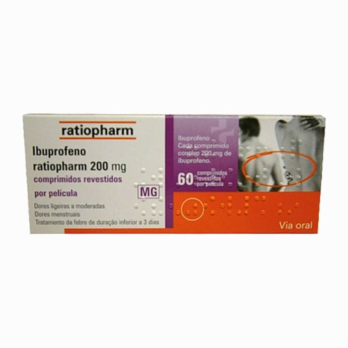 Ibuprofeno Ratiopharm 200mg 60 comprimidos