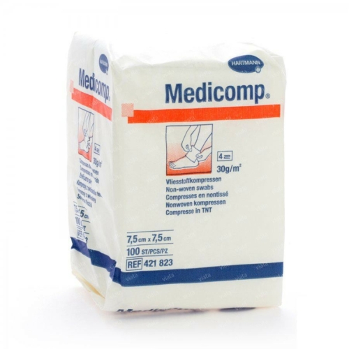 Medicomp 100 compressas (7,5 x 7,5 cm)