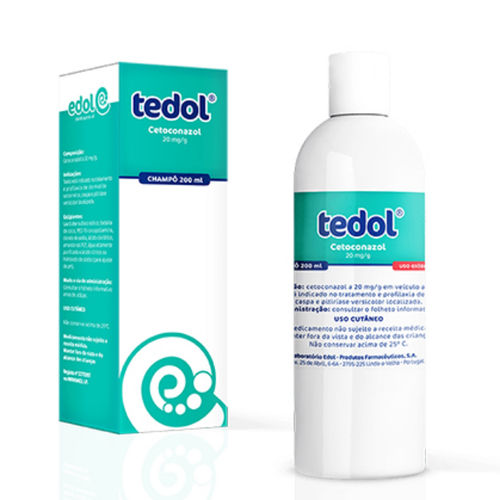 Tedol, 20 mg/g-200 mL x 1 champô frasco