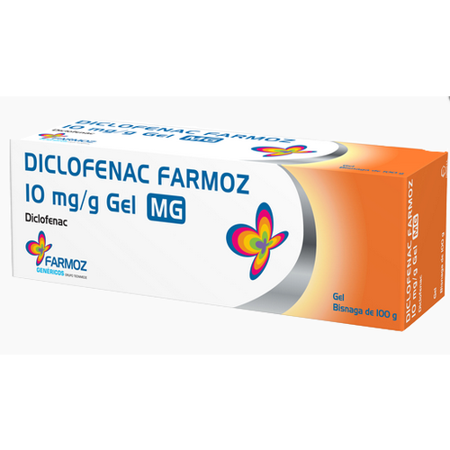 Diclofenac Farmoz MG, 10 mg/g-100 g x 1 gel bisnaga