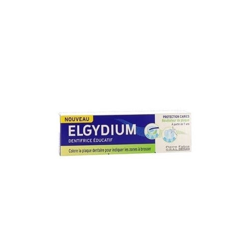 Elgydium Junior Proteção Cáries Gel dentífrico educativo revelador de placa, Bisnaga 50ml 7A+