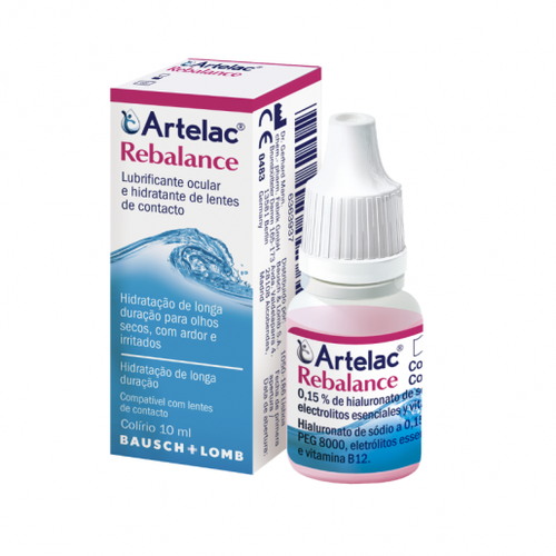 Artelac Rebalance Colírio lubrificante ocular e humectante para lentes de contacto, Frasco conta-gotas 10ml