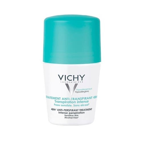 Vichy Antitranspirante 48h transpiração intensa para pele sensível e reativa, Recipiente com aplicador roll-on