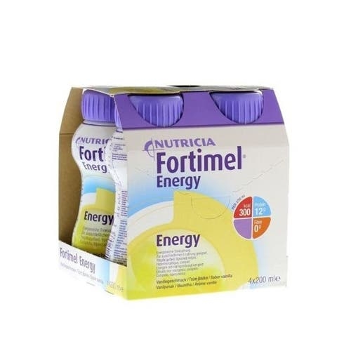 Fortimel Energy Solução oral, 4 Garrafa 200ml Baunilha