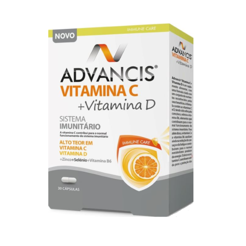 Advancis Vitamina C + Vitamina D Cápsulas, Frasco 30Unidade(s)