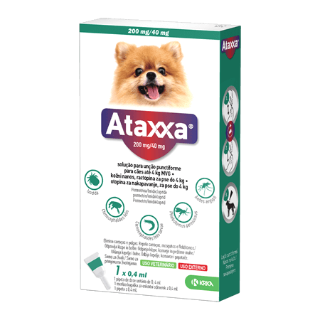 Ataxxa 200 mg/40 mg - Para cães até 4 Kg - 1 pipeta