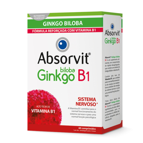 Absorvit Biloba Ginkgo + B1 60 Comprimidos