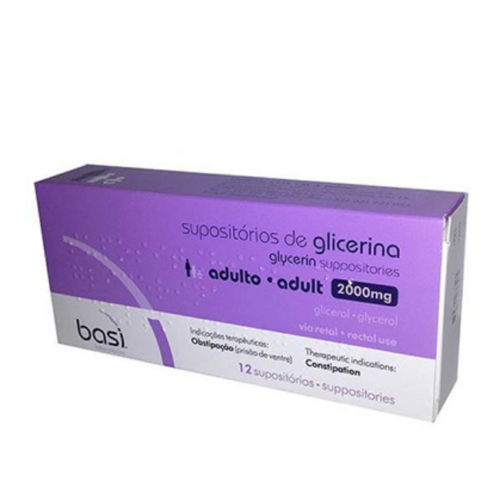 Supositórios de Glicerina Adulto, 2000 mg x 12 sup