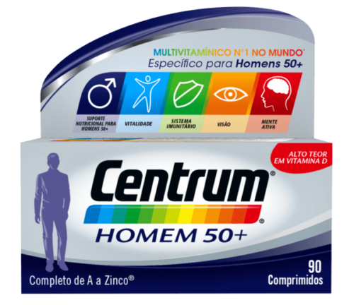Centrum Homem 50+ Comprimidos, Frasco 90Unidade(s)