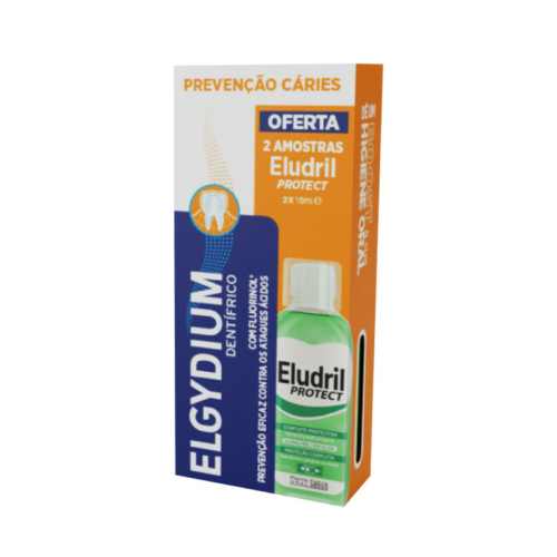 Elgydium Prevenção Cáries Pasta Dentífrica 75mL c/ oferta Eludril Protect Colutório 2x15mL