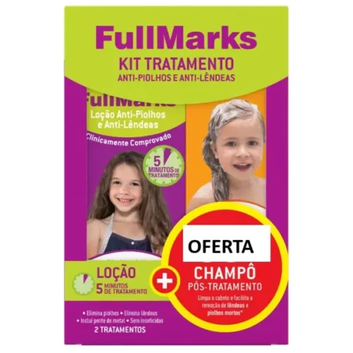 FullMarks Loção Piolhos/Lêndeas 100ml com Oferta De Champô Pós-Tratamento Anti-Piolhos 150ml