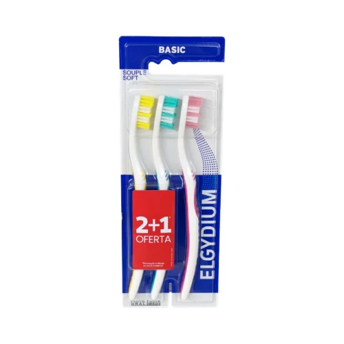 Elgydium Kit Escova de Dentes Basic Suave 3 unidades